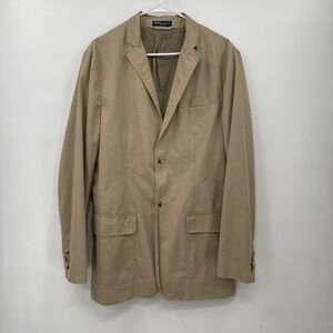 Vintage Polo Ralph Lauren Unstructured Blazer Sport Coat Men‎ 40 L Beige Cotton